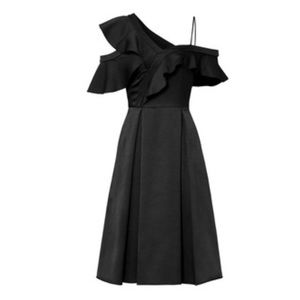 Sz 4 Slate and Willow Ruffle Cocktail Dress Black